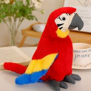 Vibrant Red Parrot Plush Toy